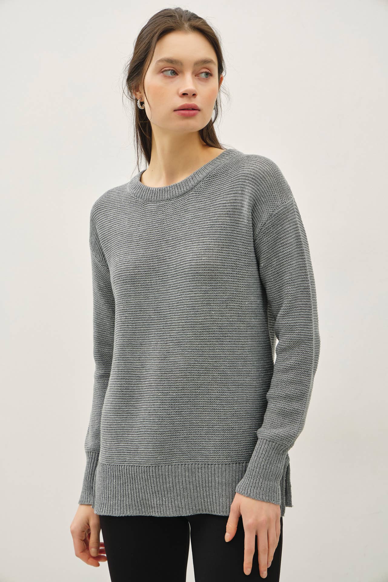 Round Neck Boyfriend Fit Sweater
