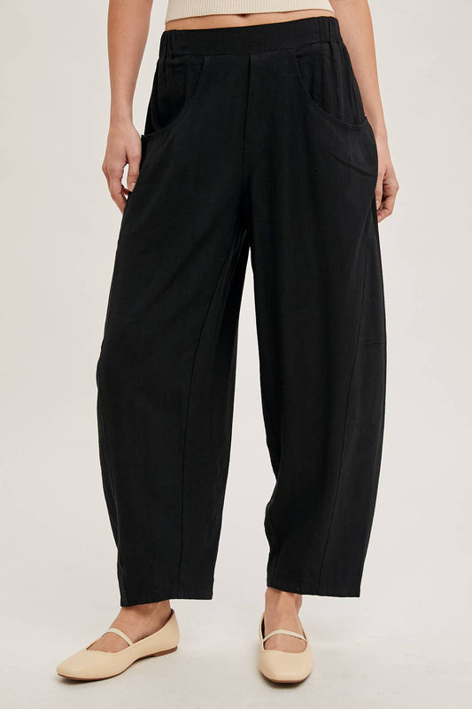 RELAXED BARREL PANTS WITH POCKETS