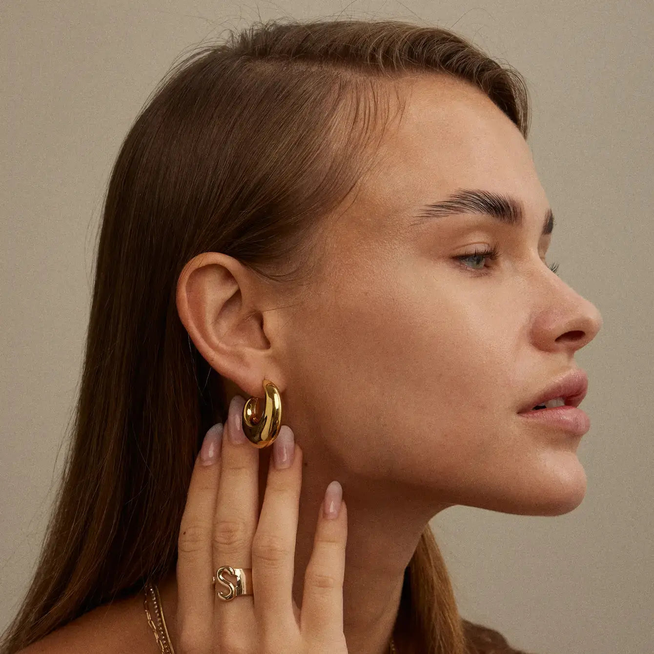 Stainless Steel Open Hoop Earrings