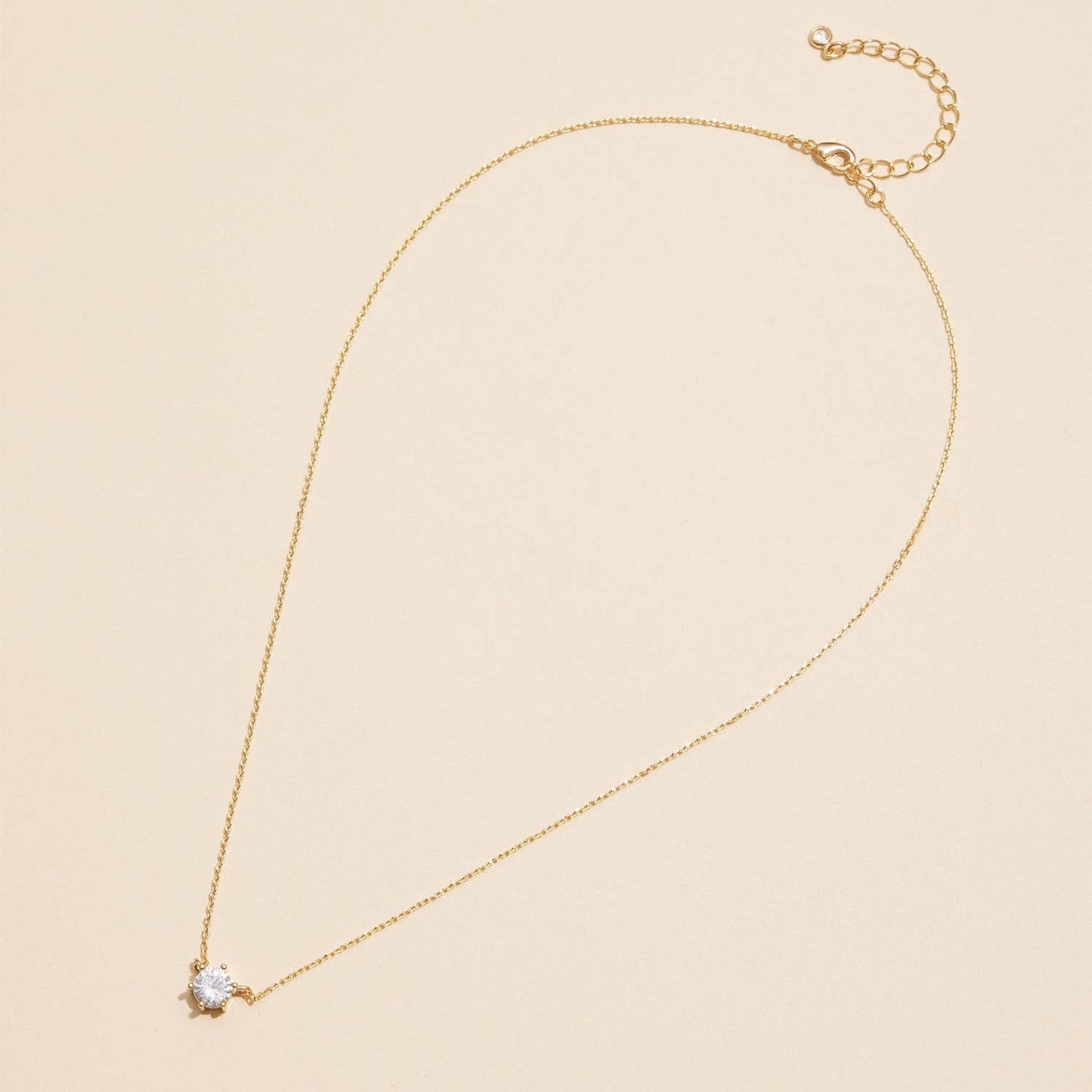 Cubic Zirconia Stone Charm Necklace