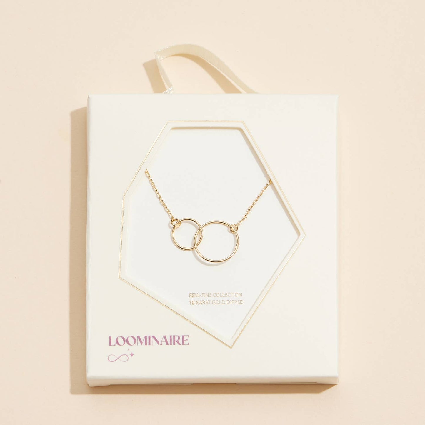 Double Large Interlocking Circle Necklace