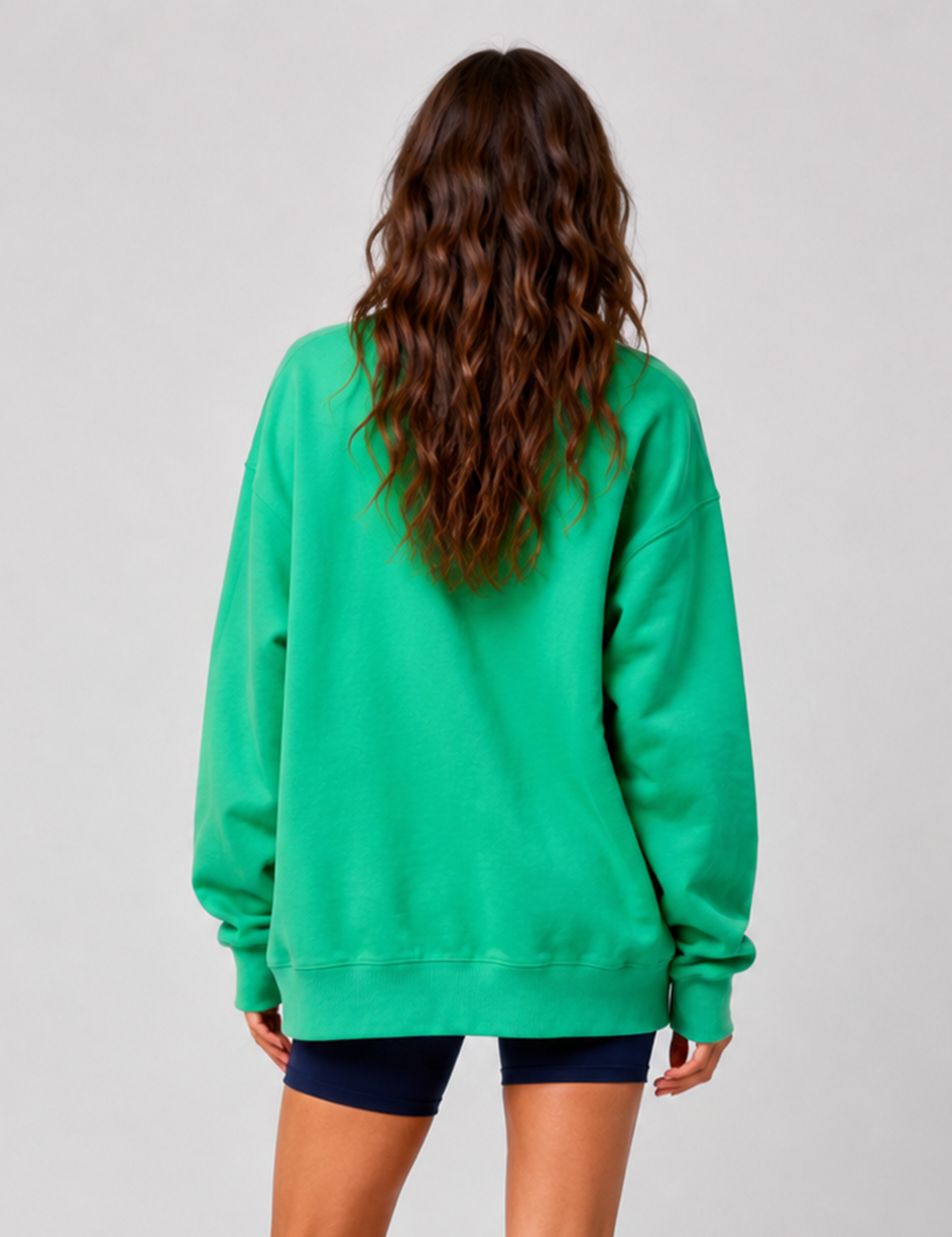 Ladies Pullover Mock Neck Oversized Sweatshirt