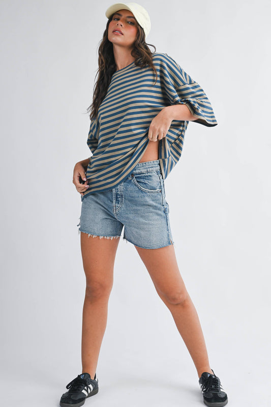 Molly Oversized Stripe Boyfriend Tee
