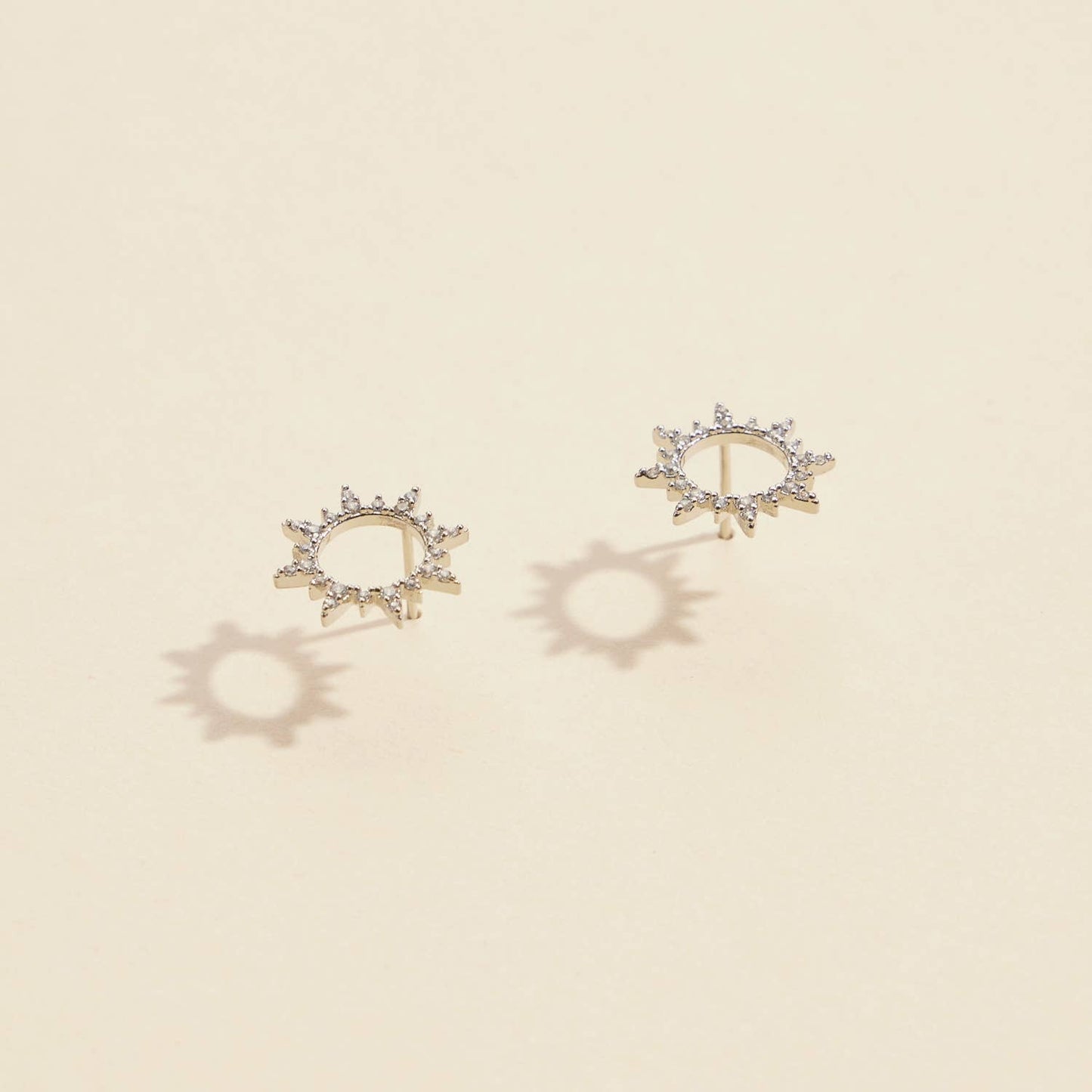 Sunburst Gold Dip Stud Earrings
