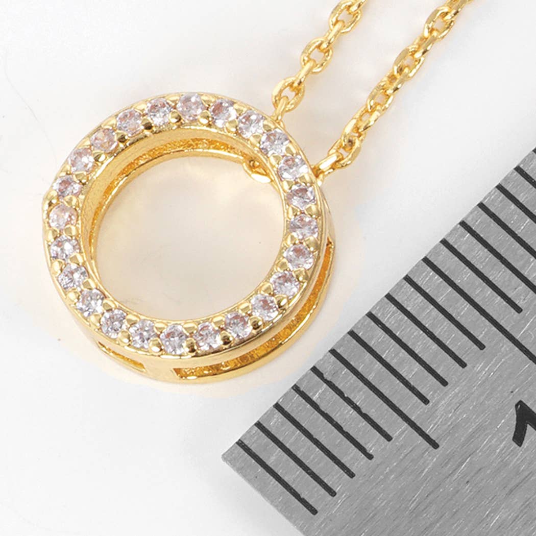 Gold-Dipped Rhinestone Ring Necklace