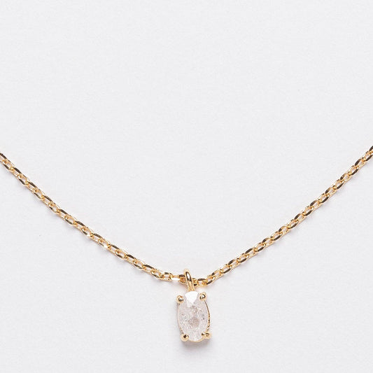 Necklace with Natural Stone Prong Pendant