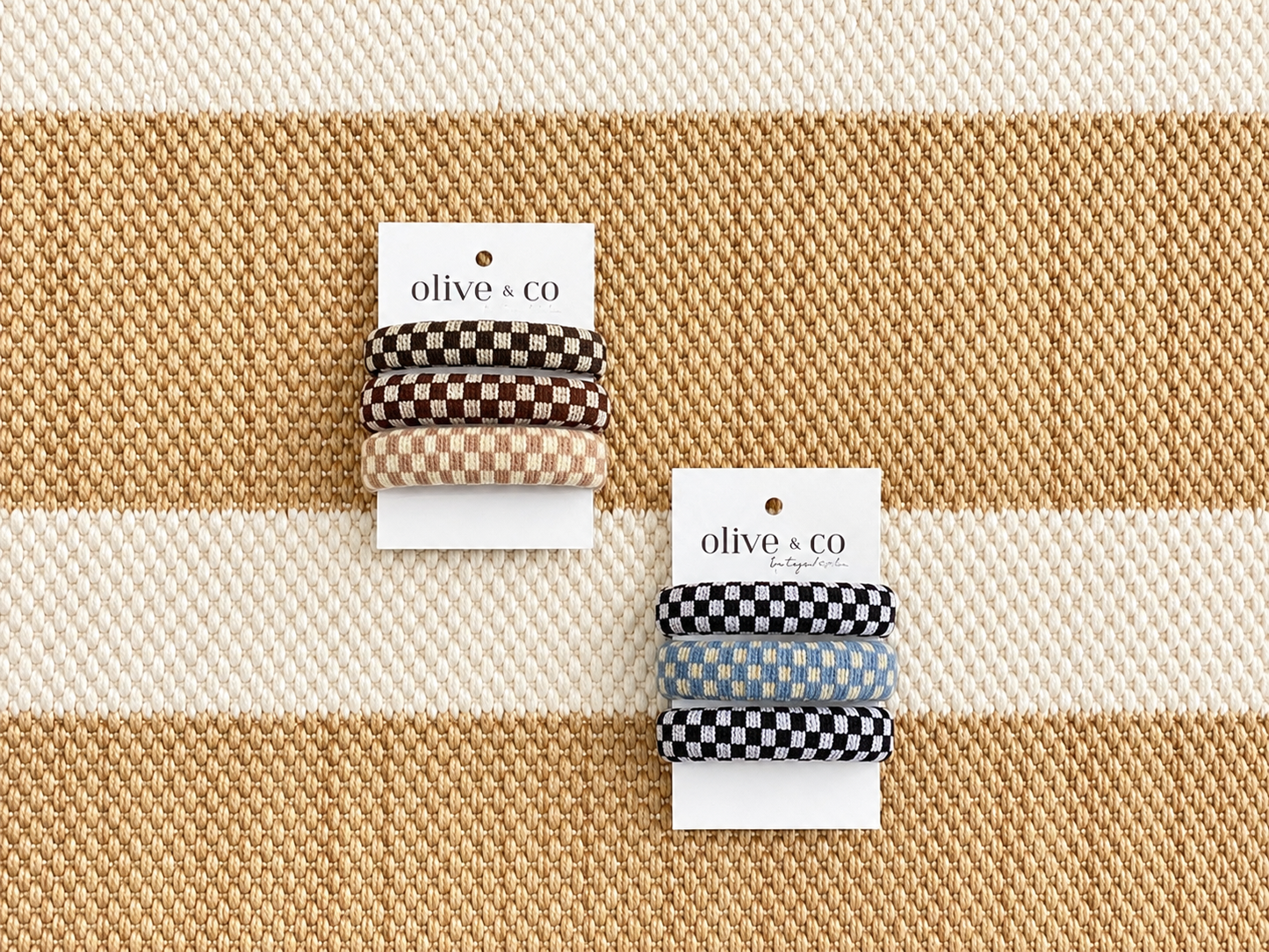 Checkered Hair Tie Trio