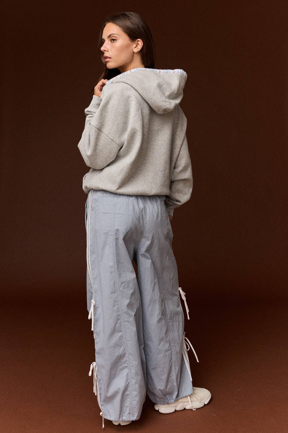 Betty Plaid Trim Pullover Hoodie