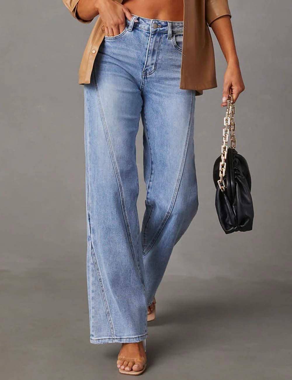 Ladie Straight Leg Denim Pants