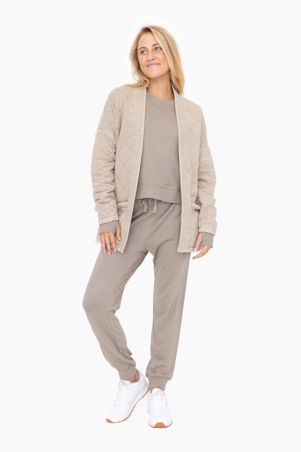 Quilted Mineral Washed Wrap Jacket