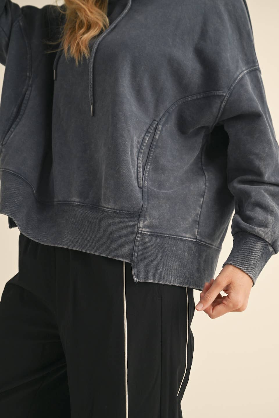 Mineral Wash Oversized Pullover Hoodie