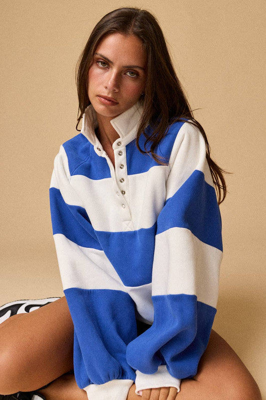 Everly Rugby Striped Pullover