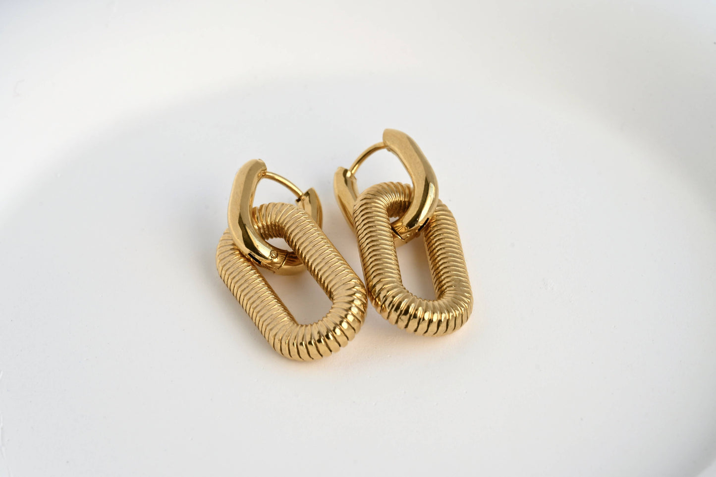 Double Link Hoop Earrings
