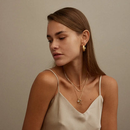 Stainless Steel Open Hoop Earrings