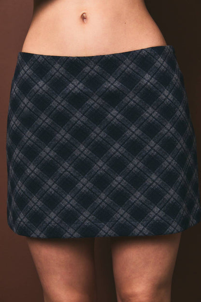 Mid Waisted Check Mini Skort
