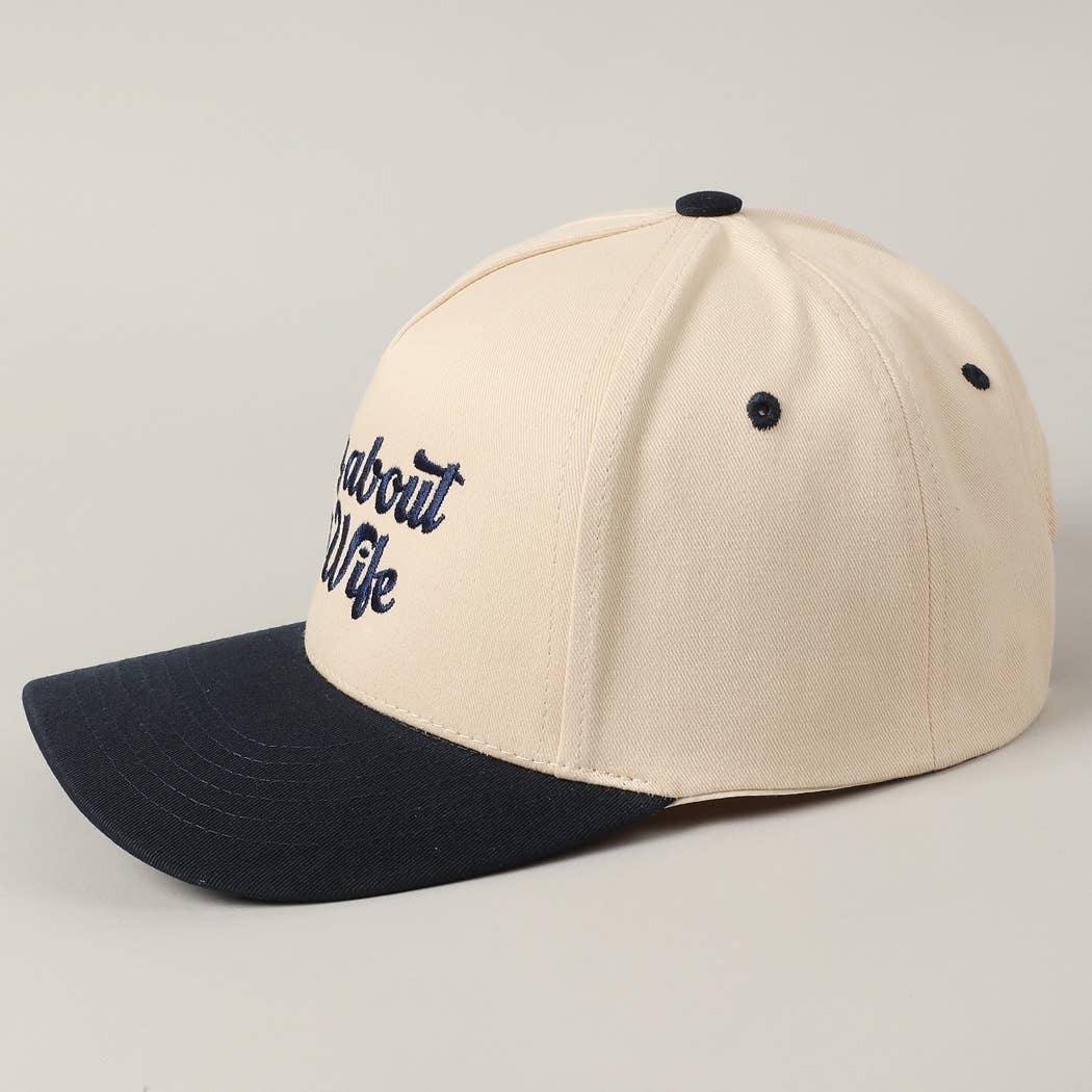 Sorry About My Wife Embroidery Two-Tone Canvas Cap