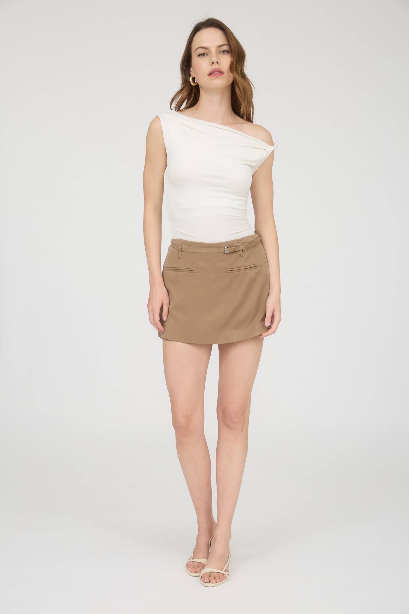 Asymmetrical Off The Shoulder Knit Top