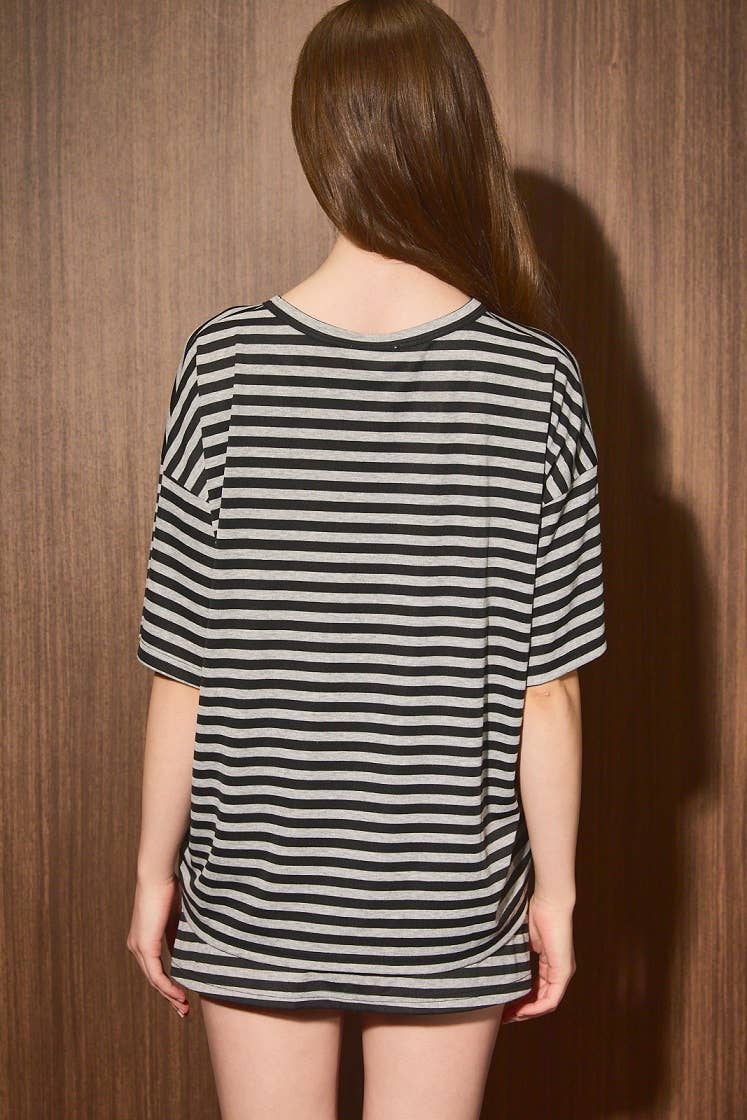Short Sleeve Oversized Striped T-Shirt