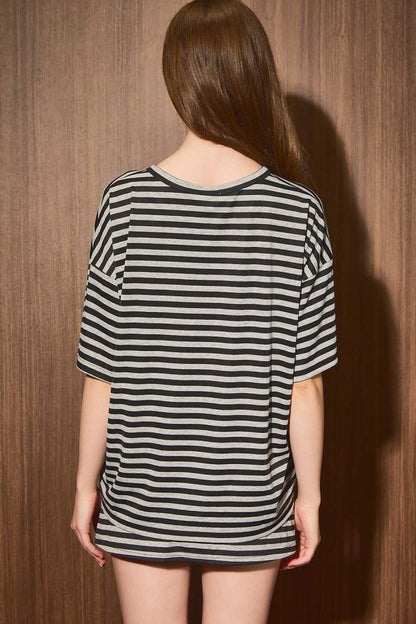 Short Sleeve Oversized Striped T-Shirt