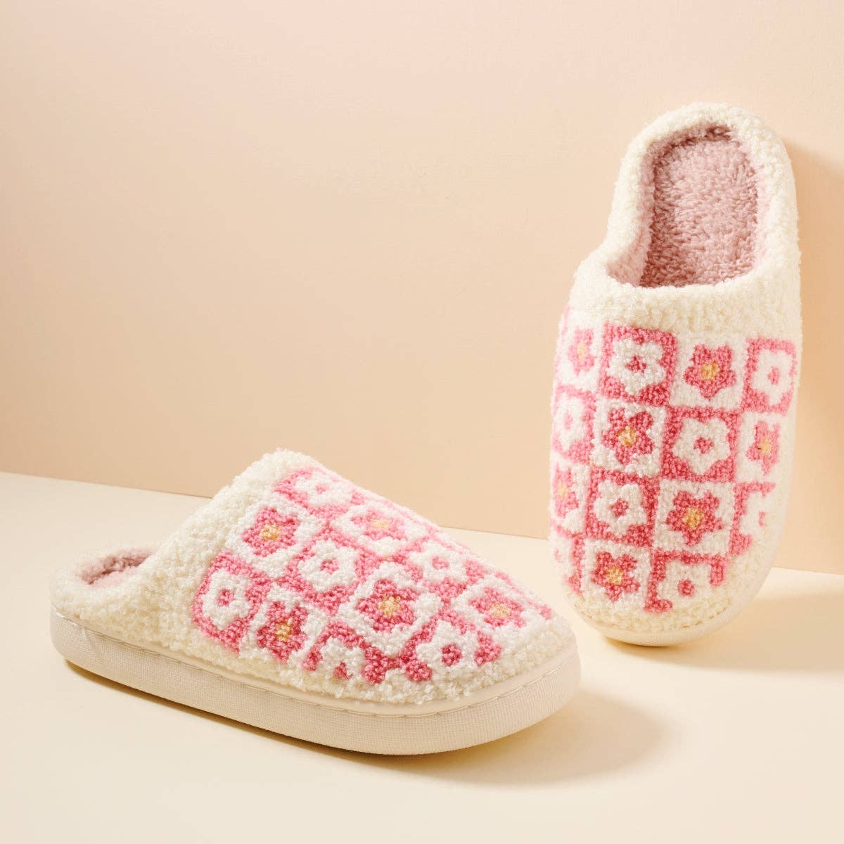 Stylish Flower Color-Block Home Slippers