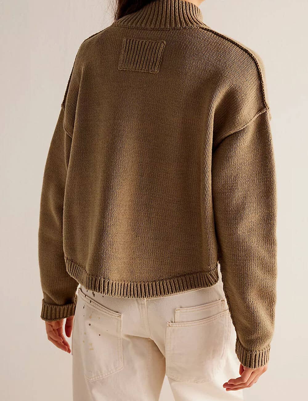 Button Front Dropped Shoulder Cardigan