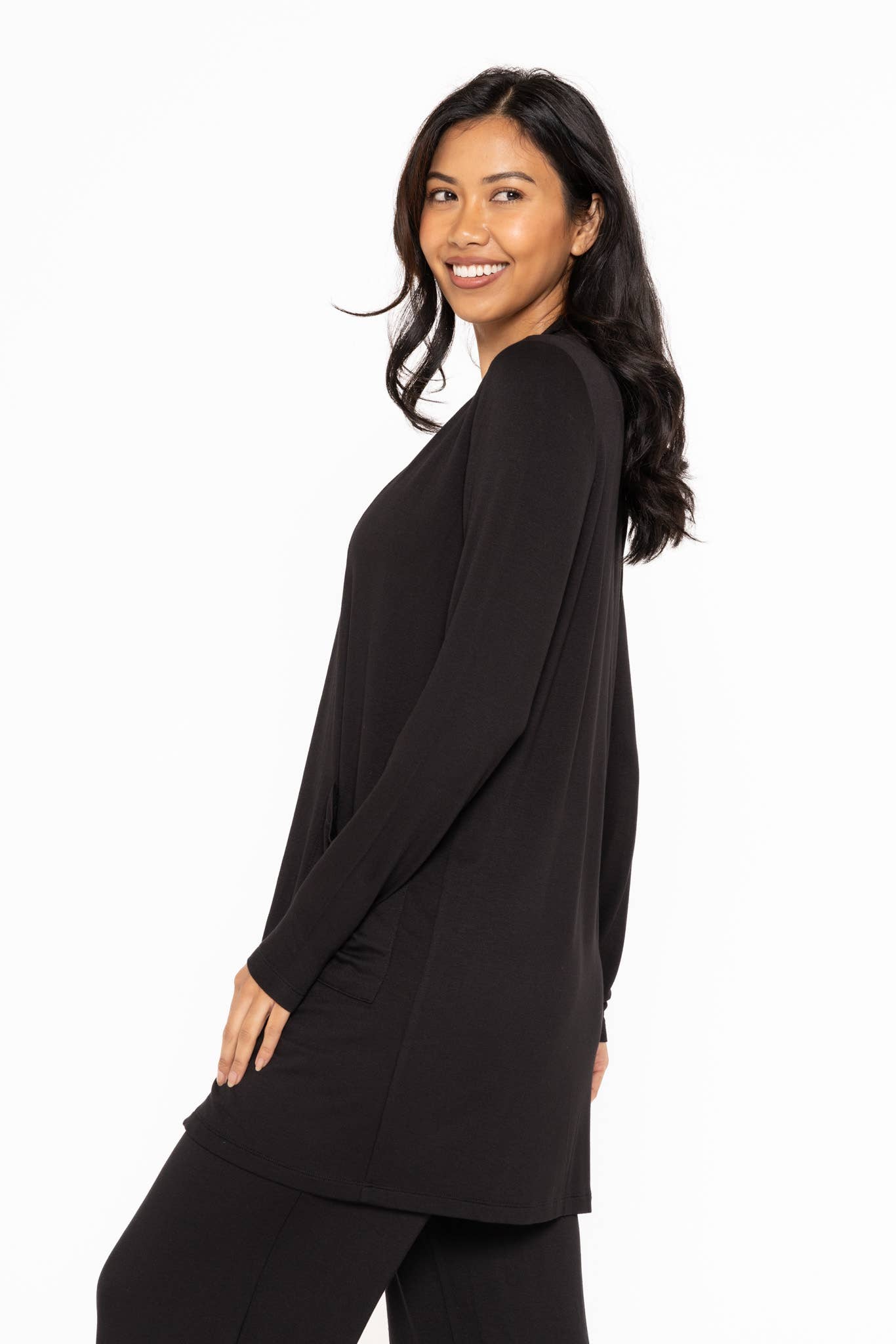 Lounge Open-Front Terry Cardigan