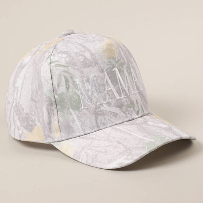 MAMA Letter Embroidery Nature Camo Trucker Hat