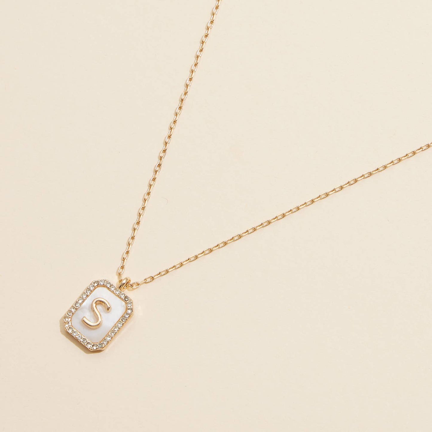 Initial Shell Charm Necklace Assorted