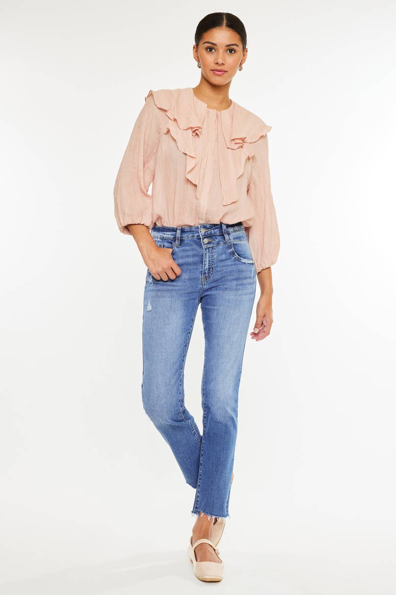High Rise Slim Straight Jeans