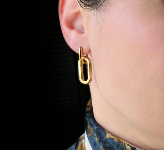 Double Link Hoop Earrings