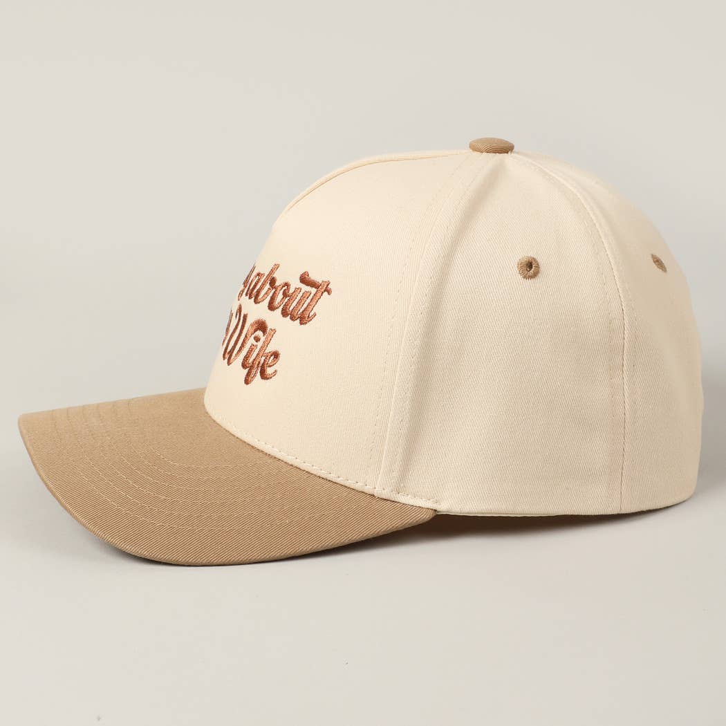 Sorry About My Wife Embroidery Two-Tone Canvas Cap
