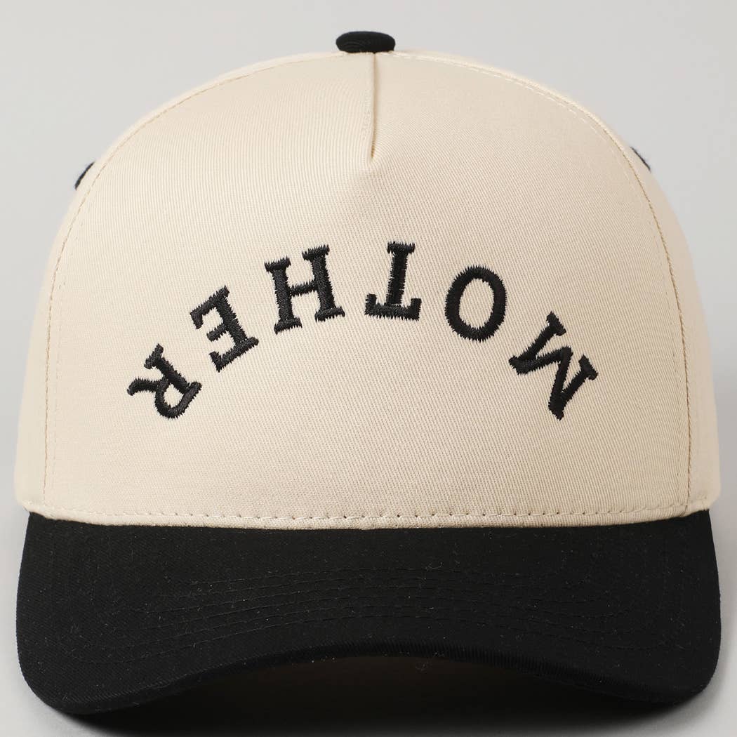 MOTHER Upside Down Lettering Embroidered Cap