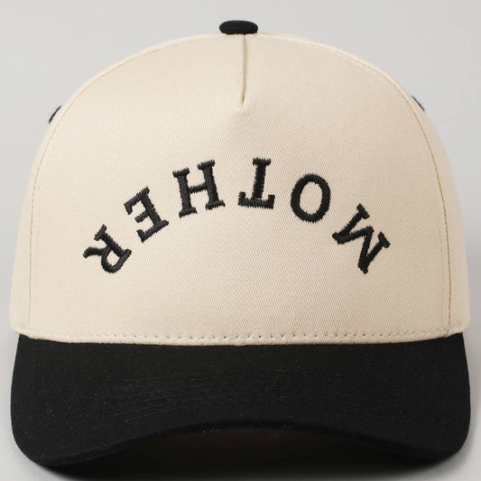MOTHER Upside Down Lettering Embroidered Cap