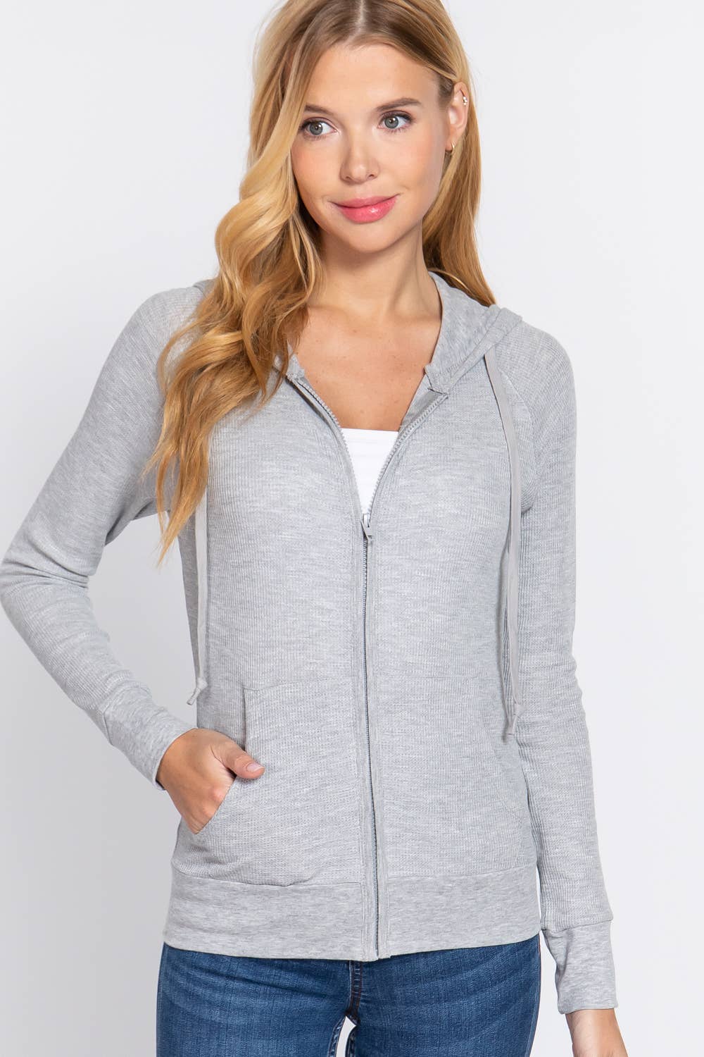 Long Sleeve Hoodie with Kangaroo Pocket Thermal Jacket