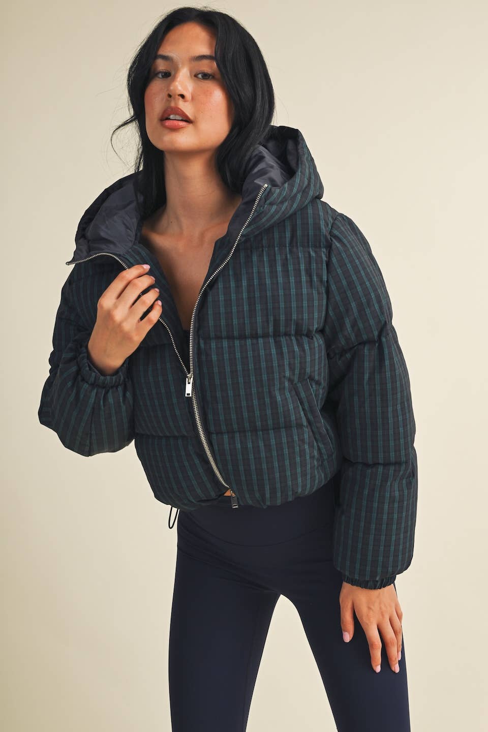 Plaid Puffer Jacket