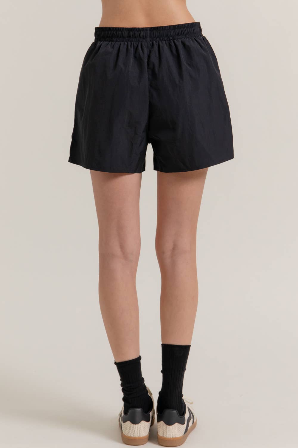 Anorak Fabric Side Slit Workout Shorts