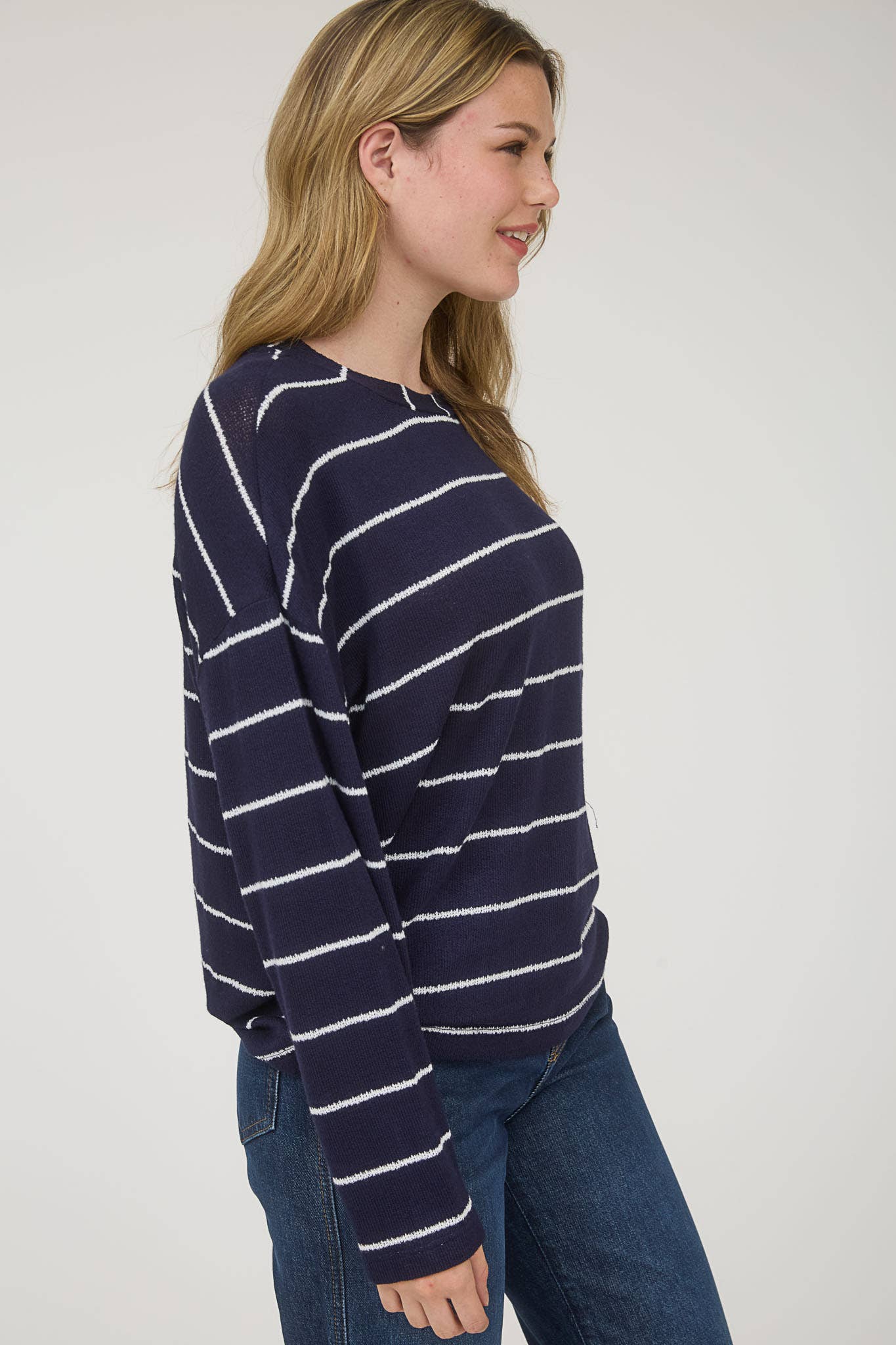 Long Sleeve Drop Shoulder Knit Top