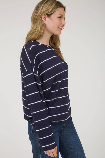Long Sleeve Drop Shoulder Knit Top