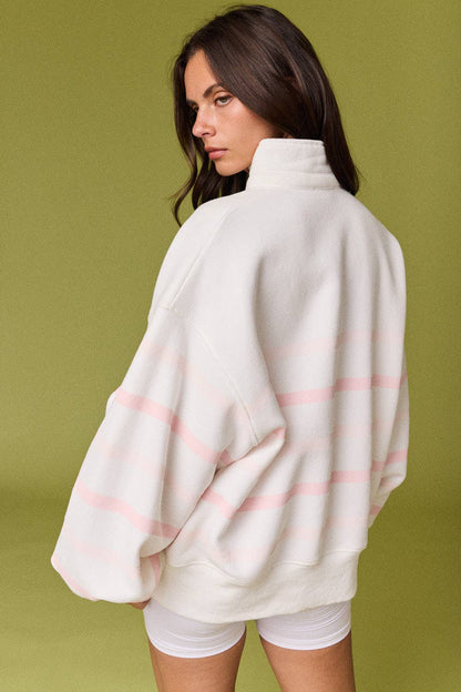 Addison Multi Color Stripe Snap Button Pullover