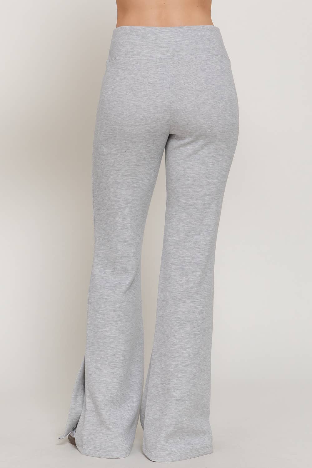 Flare Soft Modal Scuba Pants with Waistband & Bottom Slits