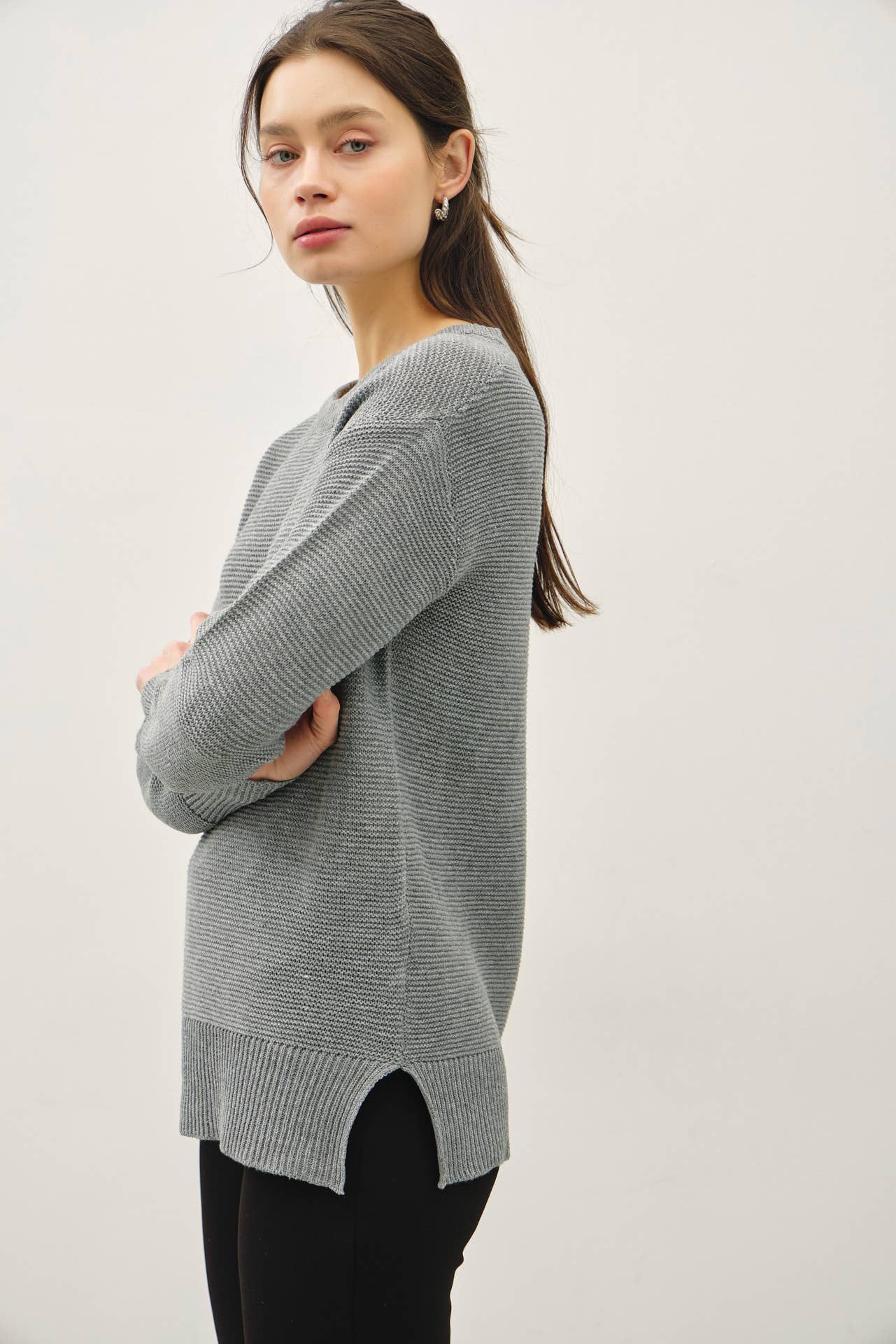 Round Neck Boyfriend Fit Sweater