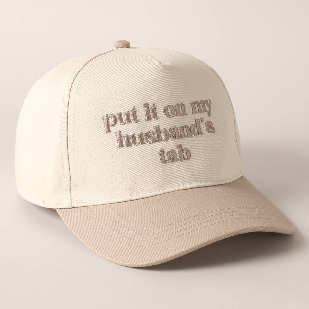 Put It On My Husband's Tab Embroidery Canvas Cap