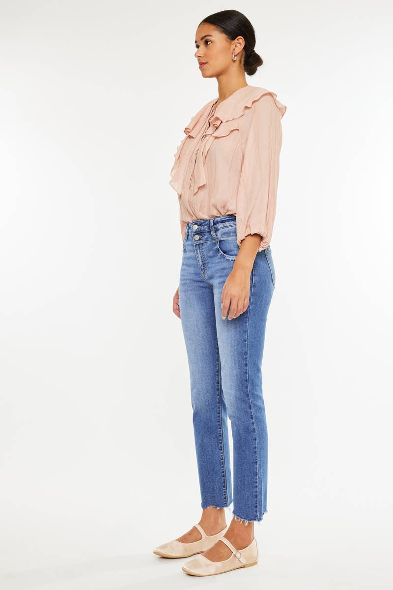High Rise Slim Straight Jeans