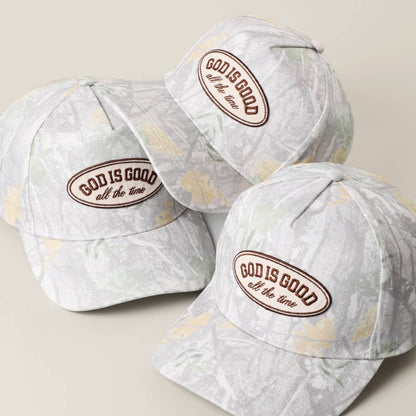 GOD IS GOOD All The Time Patch Camo Baseball Cap
