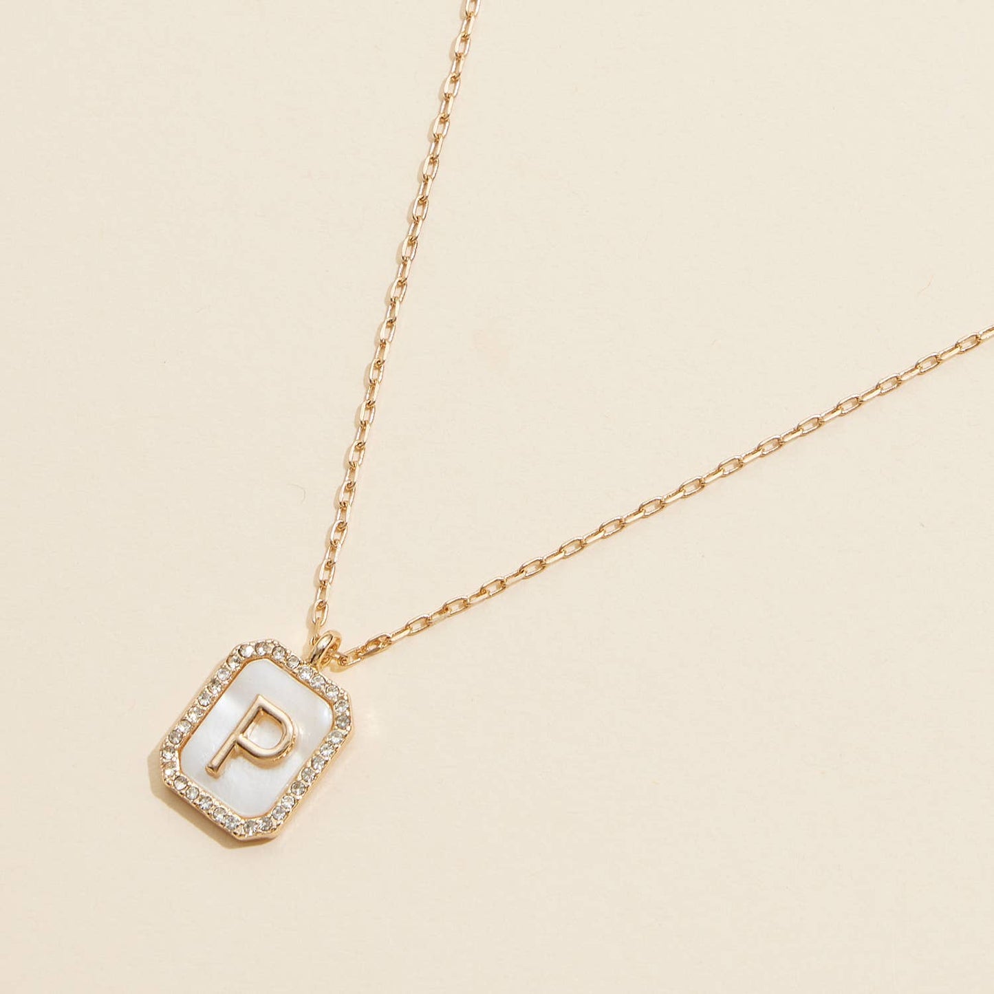 Initial Shell Charm Necklace Assorted