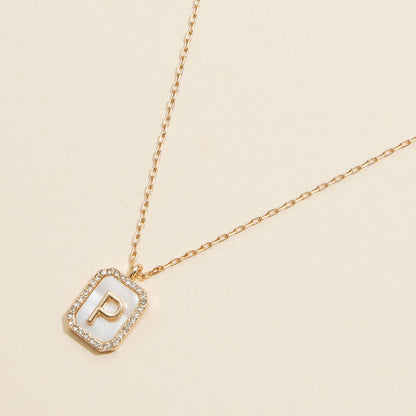 Initial Shell Charm Necklace Assorted