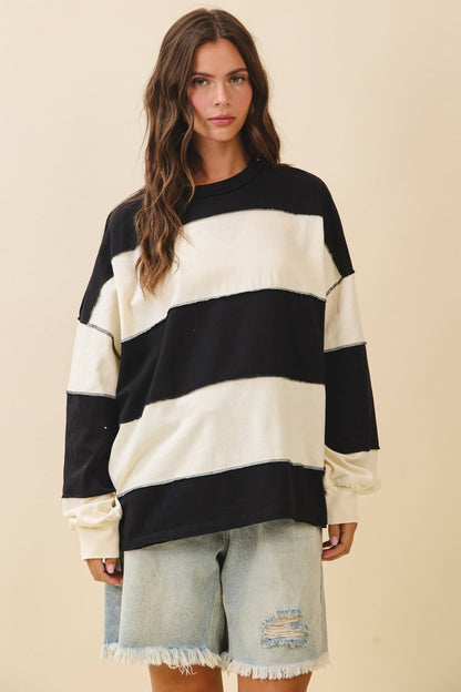 Long Sleeve Color Block Top