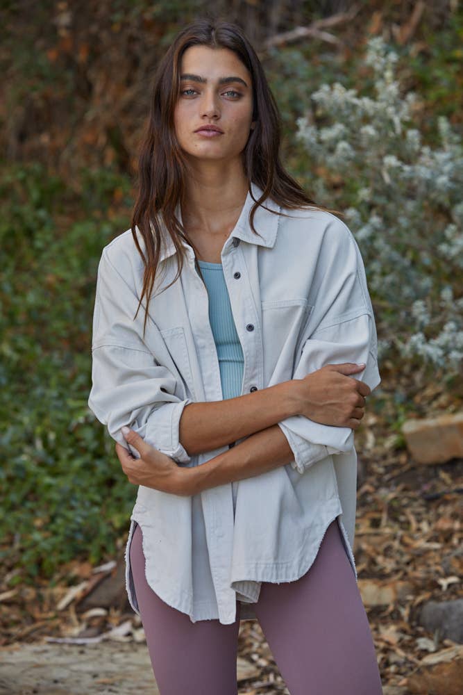 Denim Cotton Button Down Jacket