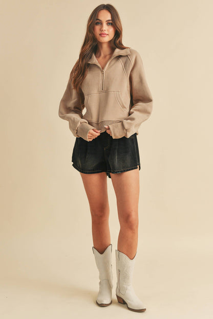 Dove Funnel Neck Half Zip