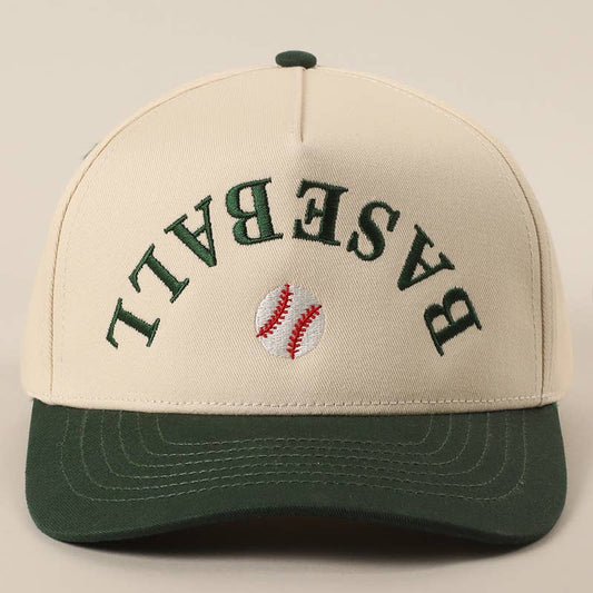 Baseball Upside Down Lettering Embroidery Cap
